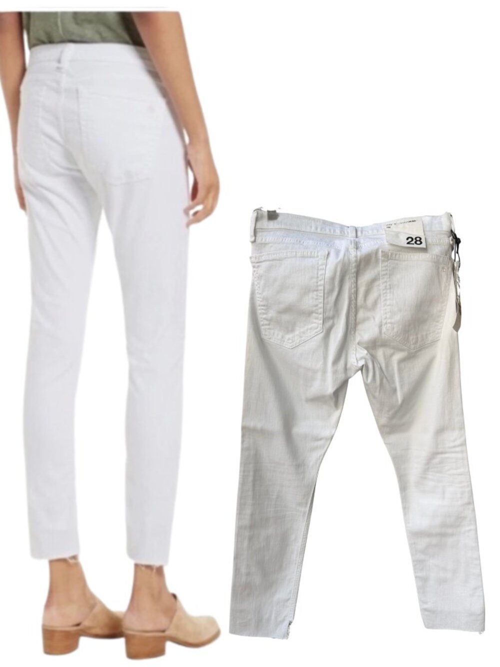 28 - NWT - Rag & Bone Jeans White Prospector Dre Capri - Picture 2 of 10